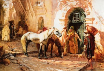  Morocco Oil Painting - Scene in Morocco Arabic Frederick Arthur Bridgman